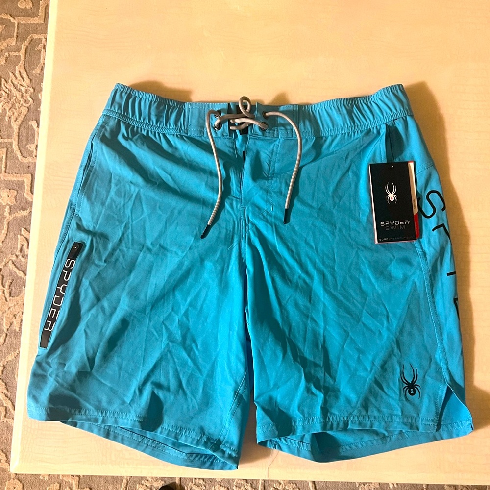 Men’s Spyder Aqua Swimming Shorts 9” Laser Cut size L